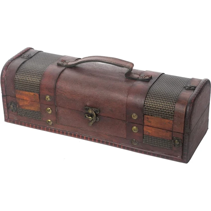 HMF Geschenkbox Vintage Weinbox, Geschenkkiste für besondere Anlässe, Deko Geschenk aus Holz für 1 Weinflasche, Querformat, Portugal – Bild 1