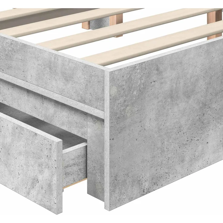 vidaXL Aufbewahrungsbett Beton Grau 200 x 200 cm Holzwerkstoff 3413474 – Bild 10