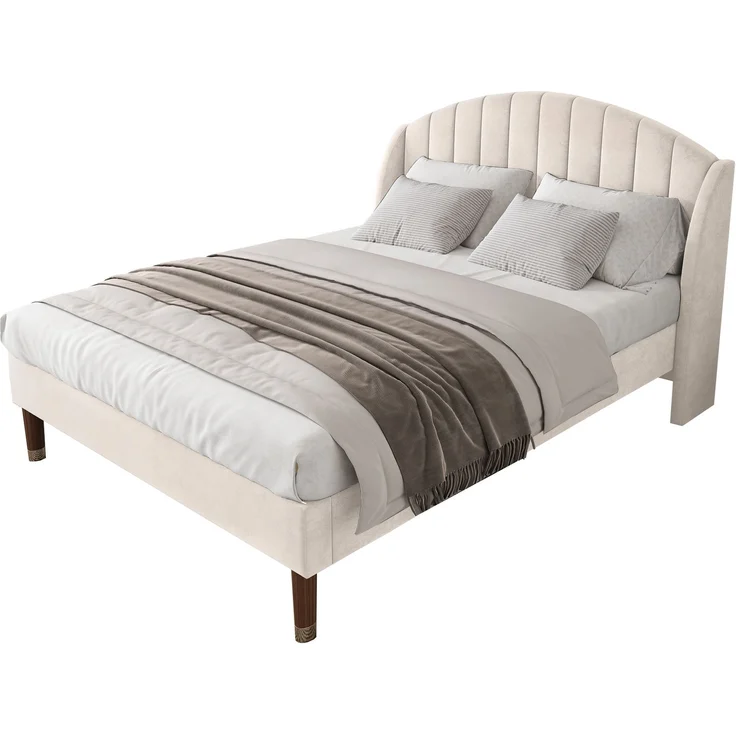 Polsterbett 160x200 cm aus Samt mit Kopfteil und Lattenrost – zeitloses Design und hoher Komfort – Bild 6