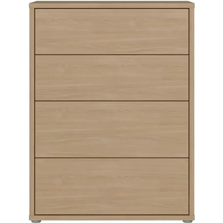 Forte Alice Springs Kommode 70 80, modern-minimalistisch, 4 Schubladen, Wohn-/Schlafzimmer, Holzwerkstoff, Elegancia Eiche Holzdekor, 74,5 cm breit x 99,1 cm hoch x 34,9 cm tief – Bild 4