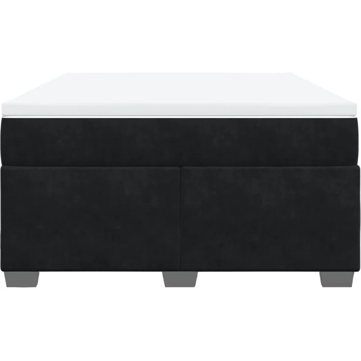 vidaXL Boxspringbett mit Matratze Schwarz 140x190 cm Samt 3285283 – Bild 4
