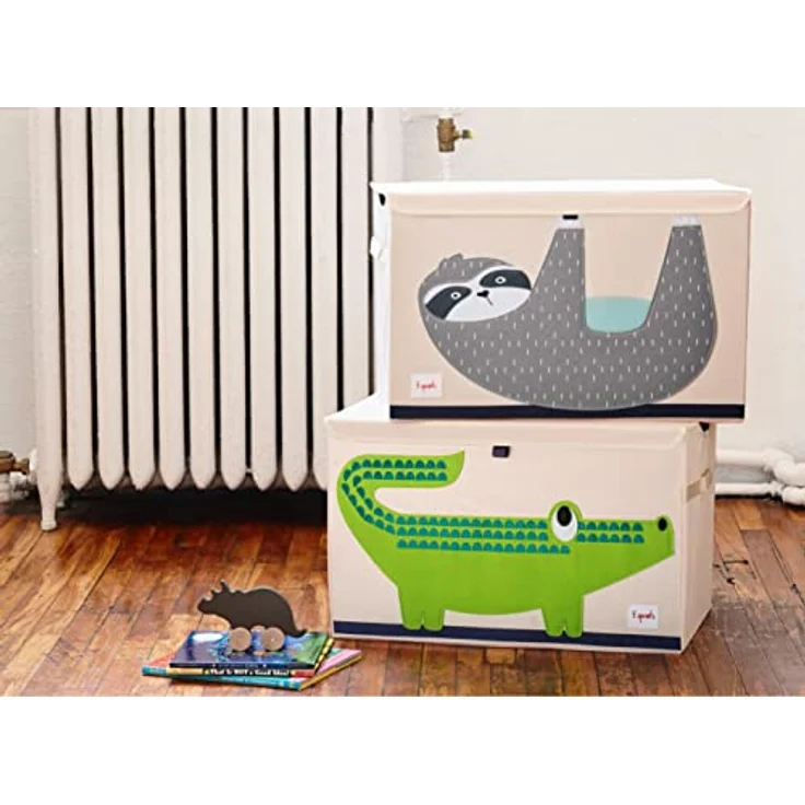 3 Sprouts Spielzeugkiste mit Deckel – Aufbewahrungsbox für Kinderzimmer, Spielzeugbox für Kinder, Spielzeug Kiste - Bär – Bild 5