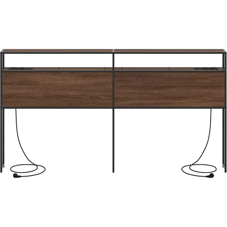 vidaXL Stauraum-Kopfteil Braun Eichen-Optik Holzwerkstoff 98 x 15 x 203 cm – Bild 5