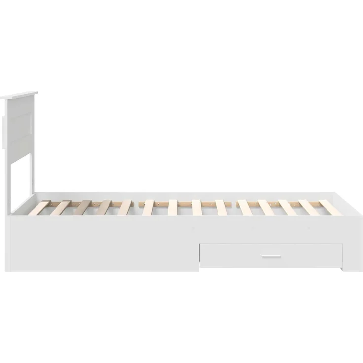 vidaXL Bettrahmen mit Kopfteil Weiß 90 x 190 cm Holzwerkstoff 3410027 – Bild 7