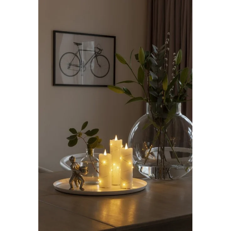 KONSTSMIDE No. 1826-180 LED Echtwachskerze cremeweiss mit LED Draht 18cm – Bild 4