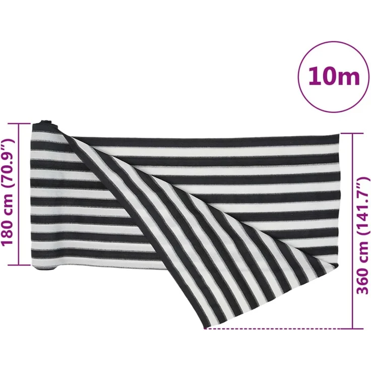 vidaXL Zaunblende Anthrazit und Weiß 3,6x10 m HDPE 75 g/m² 4003668 – Bild 7
