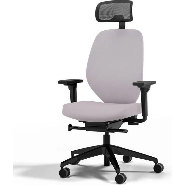 ASSMANN Ergonomischer Bürostuhl Atessa mit Polsterrücken und Kopfstütze Hellgrau 63x53x121cm Textil – Bild 1