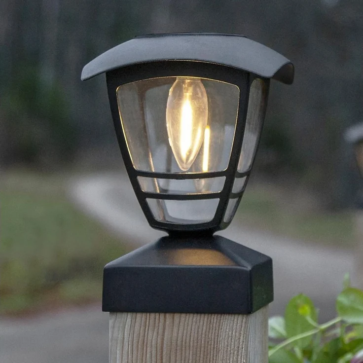 LED-Solar-Pfosten/Wegleuchte "Felix", ca. 14x19cm, schwarz – Bild 1