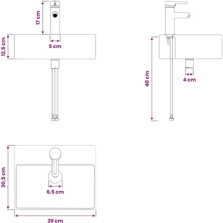vidaXL Badezimmerschrank-Set 3 stk. Geräucherte Eiche 3405652 – Bild 12