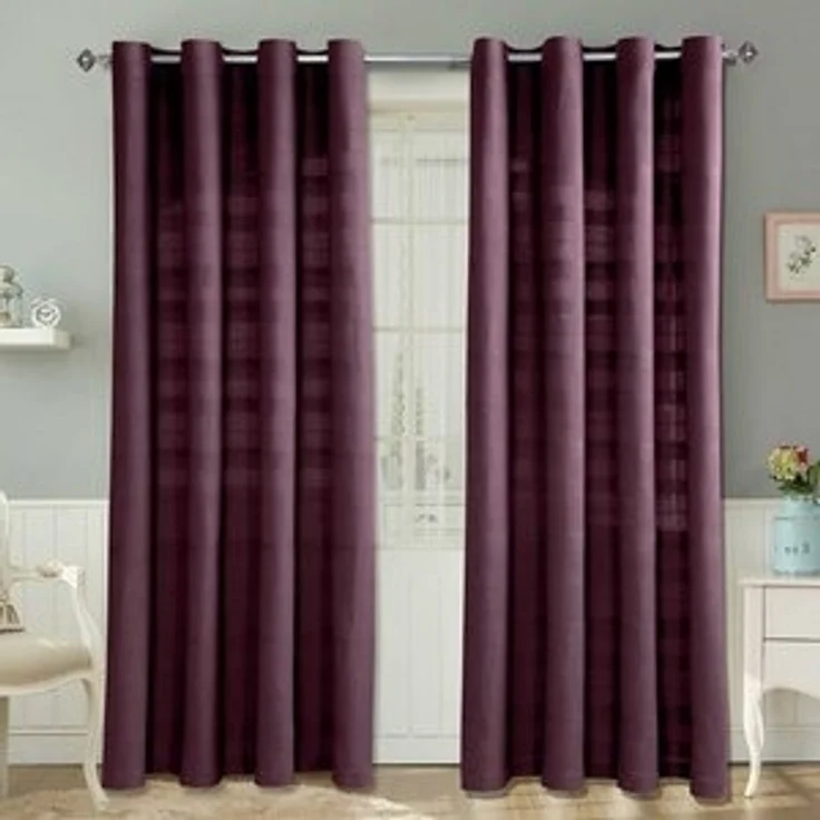 Homescapes Gardine Gardinen mit Ösen Rajput lila 2er Set, 182 x 167 cm – Bild 6