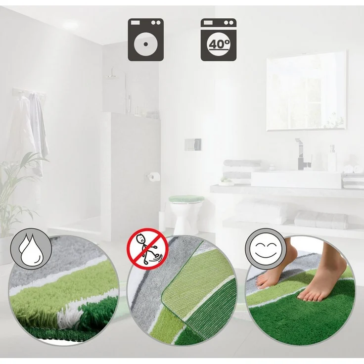 Erwin Müller Badematte Badematte "Veria", Höhe 27 mm, eckig, Streifen – Bild 3