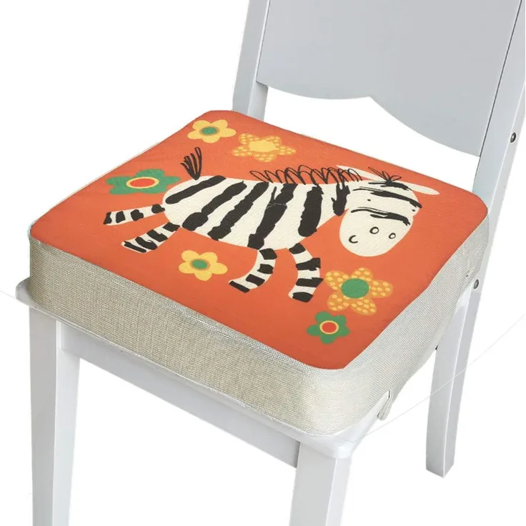 Kinder Sitzkissen Sitzerhöhung Stuhl, Fansu Baby Tragbar Sitzkissen Cartoon Quadratische Verstellbar Zerlegbar Kleinkinder Esszimmerstuhl ErhöHen Pad Esszimmer Boostersitze (Zebra,40x40x8cm)