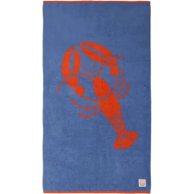 Strandlaken Hummer Blau Orange 90x160
