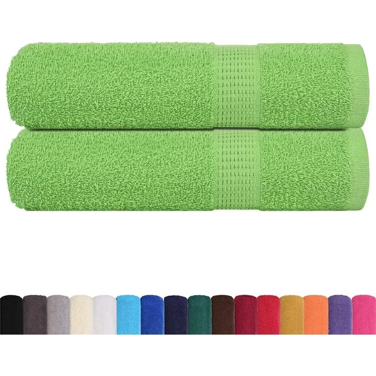 vidaXL Duschtücher FROGN 2 Stk. Apfelgrün 70x140 cm 360 g/m² 137025 – Bild 2