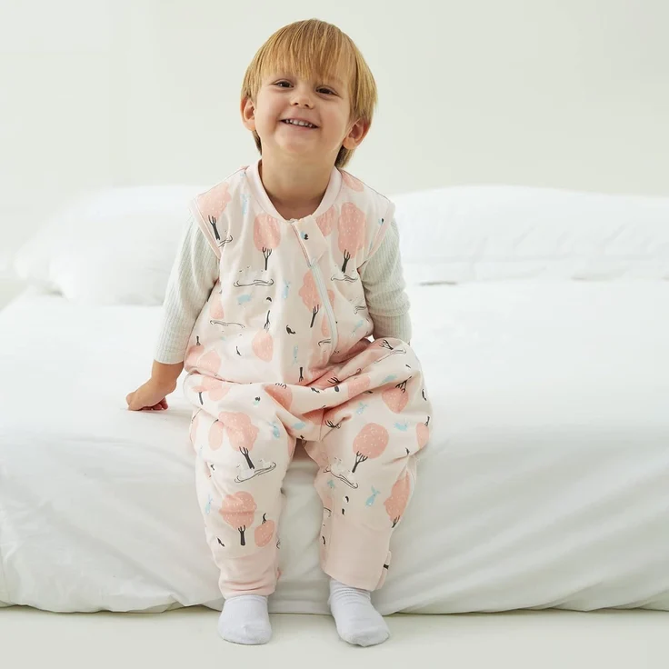 Duomiaomiao Baby Schlafsack, 1x Ganzjahresschlafsack, 1.5tog-rosa Wald, 85cm / Babygröße 90-100cm, 100% Baumwolle – Bild 2