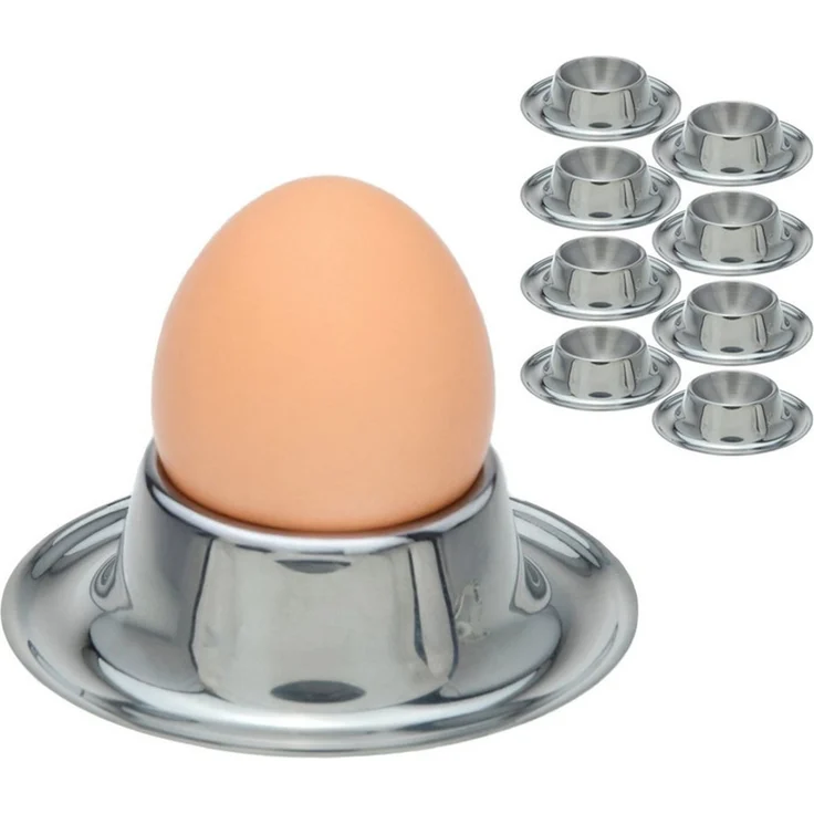 Koopman Eierbecher Edelstahl Rund 8er Set, (Set, 8-tlg, 8 Eierbecher), Set, Flach, Ø8cm, Lebensmittelecht, Spülmaschinengeeignet – Bild 5