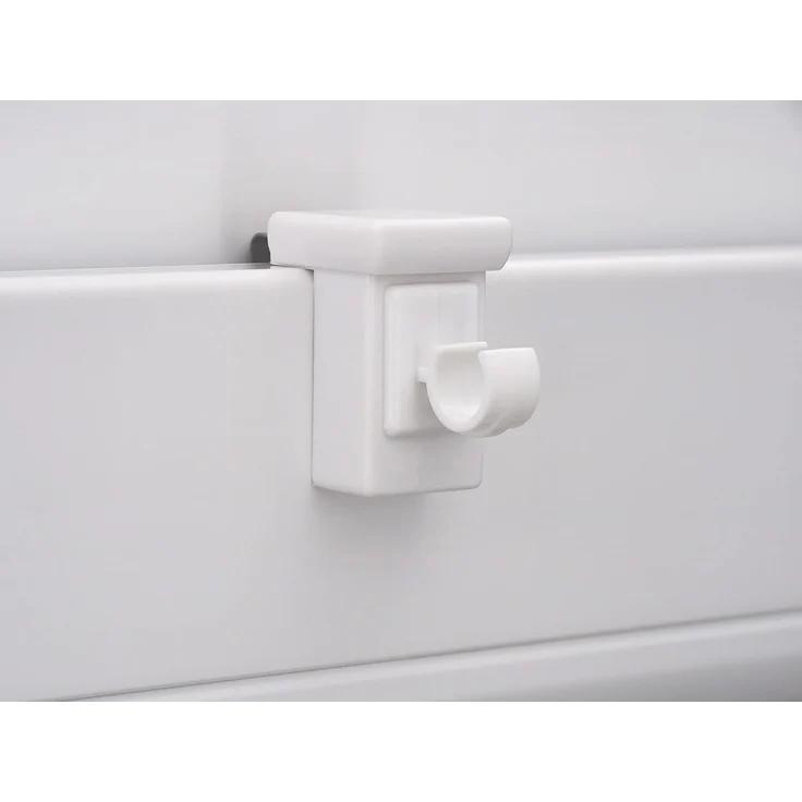 dekondo Klemmhalter für Gardinenstangen Fensterhaken/Dekohaken zum Einlegen von Gardinenstangen, weiß, für einen Klemmbereich (Rahmenstärke des Fensters/Fensterdicke) von 10-27 mm, (4-St), oben oder seitlich am Fenster zu befestigen – Bild 4