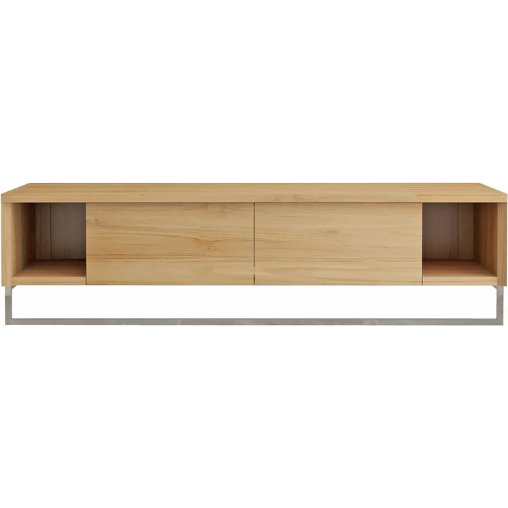 Vente-unique - Hängender Waschbeckenunterschrank aus Teakholz mit Handtuchhalter – 120 cm – KUPANG – Bild 3