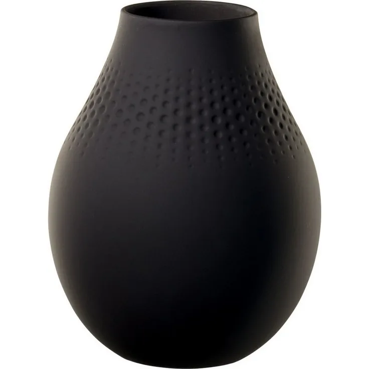 Villeroy & Boch Manufacture Collier Vase Perle 20 cm noir