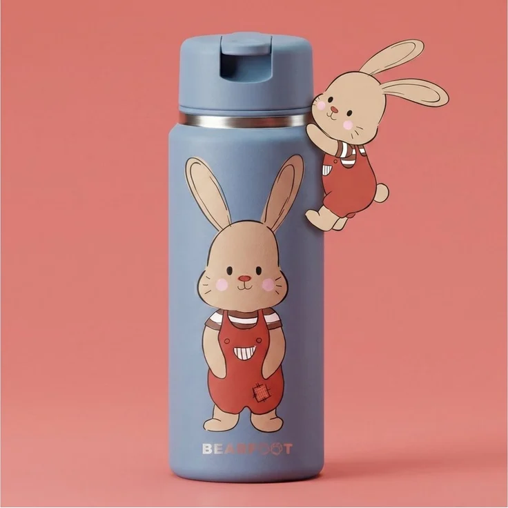 BEARFOOT Trinkflasche TINY Thermo Kinder Trinkflasche Edelstahl - Hase, Thermosflasche, auslaufsicher, Edelstahl, Kinderflasche, BPA-frei – Bild 2