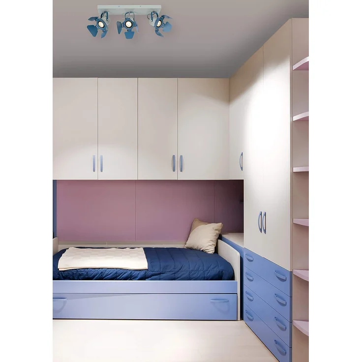 Lucide PICTO Deckenleuchte Kinderzimmer 3x GU10 Leuchtmittel Blau Deckenstrahler 19165 – Bild 7