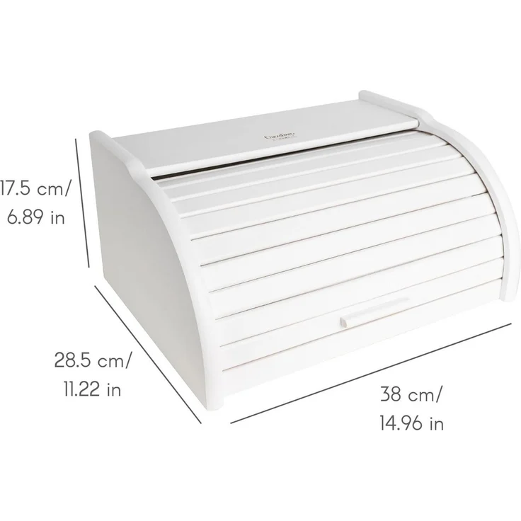 Creative Home Brotkasten Holz 38 x 28,5 x 17,5 cm Brotkiste mit Rolldeckel Brotbox – Bild 2