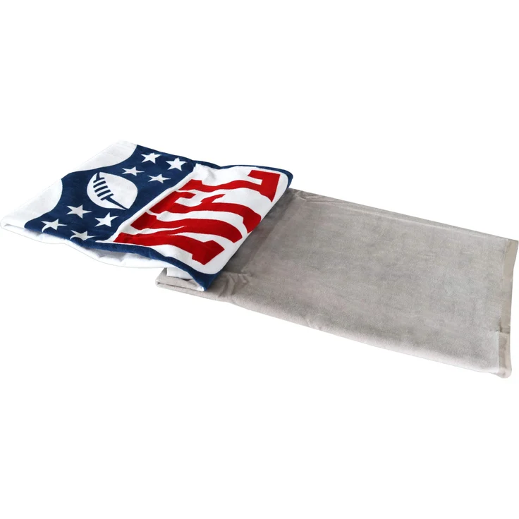 NFL Velour Badetuch 80 x 150 cm weiss/grau Baumwolle Handtuch Saunatuch – Bild 3