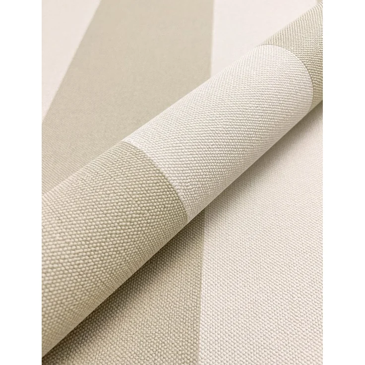 Newroom Vliestapete, Beige Tapete Streifen Streifen - Streifentapete Streifenmuster Taupe Creme Landhaus Klassisch Linien Textil für Wohnzimmer Schlafzimmer Küche, Streifentapete, Streifenmuster – Bild 2