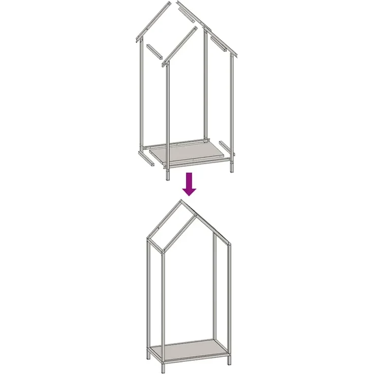 vidaXL Brennholzregal Weiß 40x25x90 cm Kaltgewalzter Stahl 864296 – Bild 8