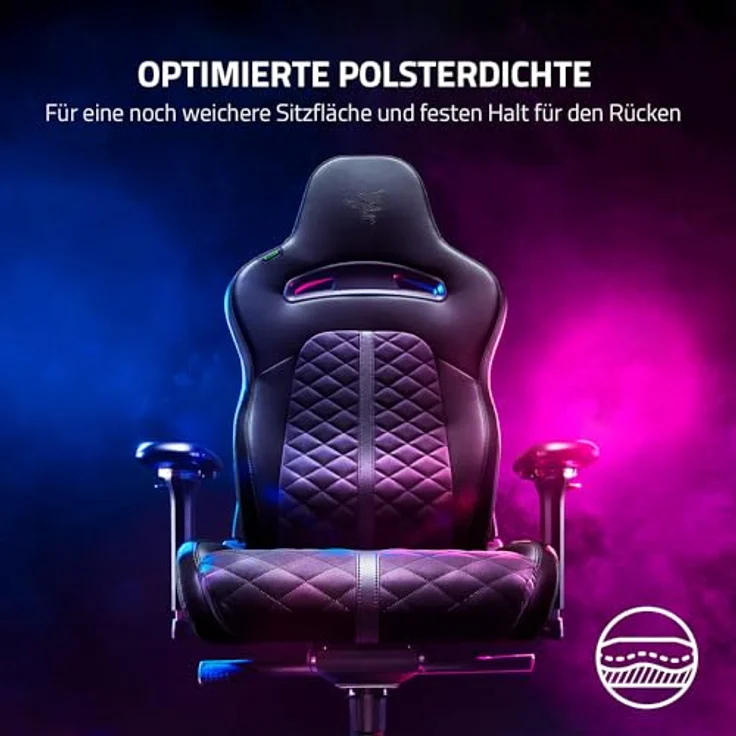Razer 'Enki' Bürotuhl mit Stahlrahmen, Kunstleder/Stahl schwarz, (131-141) x 68x67 cm – Bild 7