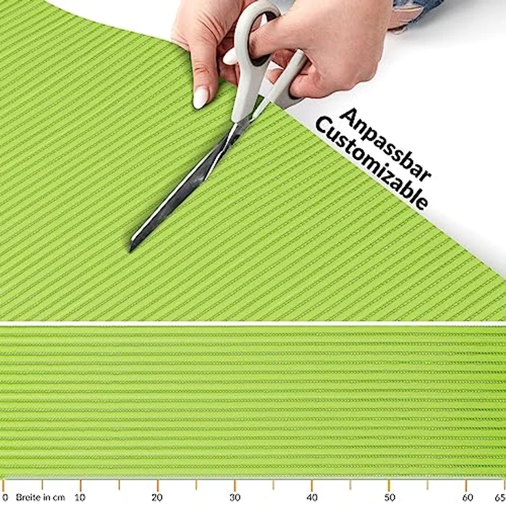 ANRO Badematte Weichschaummatte Antirutsch Bad- und Duschvorleger Uni Apfelgrün, 180x65cm, pflegeleicht und anpassbar – Bild 4