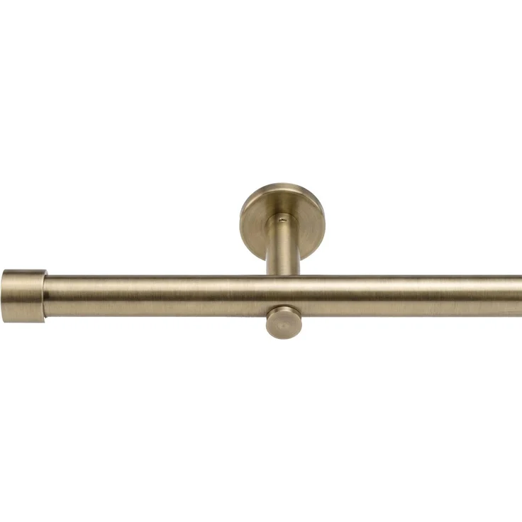 Deco-Raum® Gardinenstange 25mm 1-läufig Kappe | Länge: 350cm | Material: Metall | Farbe: Schwarz – Bild 2