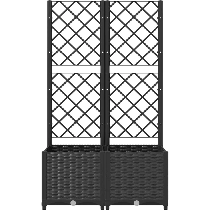 vidaXL Garten-Pflanzgefäß mit Spalier Schwarz 80 x 40 x 136 cm PP 318271 – Bild 4