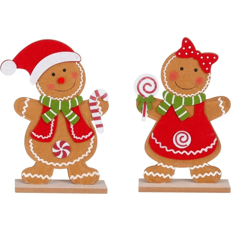 Mica Decorations Dekofiguren Pfefferkuchen 25 cm 2-fach sortiert