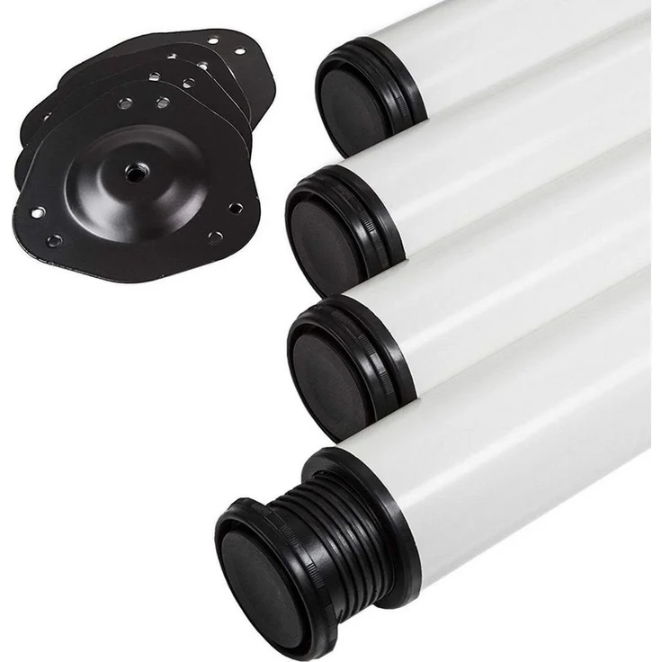 SO-TECH® Tischbein Ø 76 / 80 mm, belastbar bis 75 kg pro Stück, H: 82cm, Stahl, weiß, höhenverstellbar bis 32mm, 4x – Bild 1