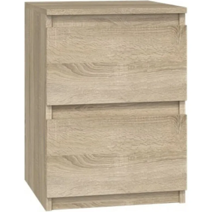 Home Collective Nachttisch Nachtschrank mit 2 Schubladen Beistelltisch klein schmal 30x30x40 cm, Holzwerkstoff Sonoma