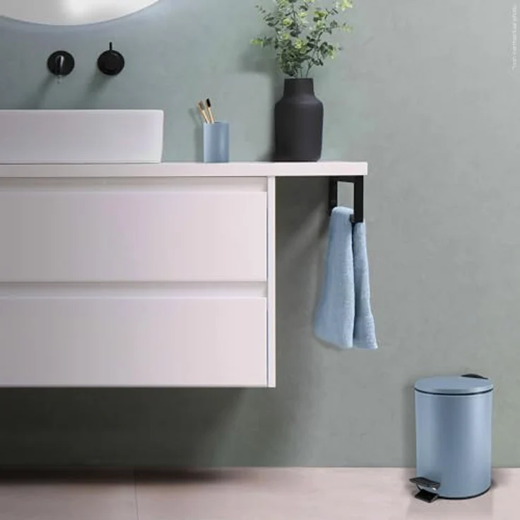 Spirella SP2285 Kosmetikeimer 3 Liter Edelstahl mit Absenkautomatik, Softclose und herausnehmbarem Inneneimer, blau – Bild 3