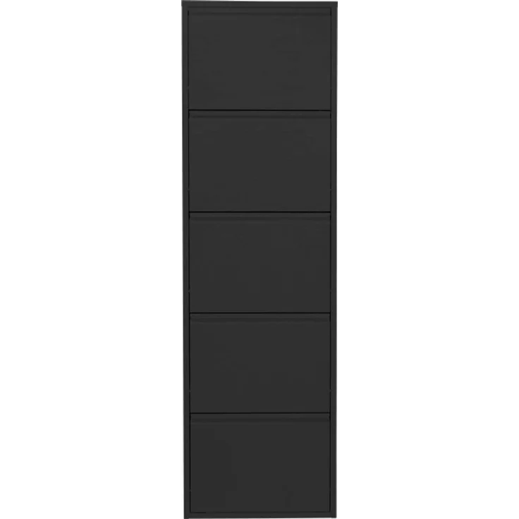 Kare Design Schuhschrank Caruso, Schwarz, Stahl, mit 5 Klappen, Schuhablage für 10 Paar Schuhe, schmal, platzsparend, hoch, Schuhregal, Eingangsbereich, 173 x 50 x 15 cm (H/B/T)