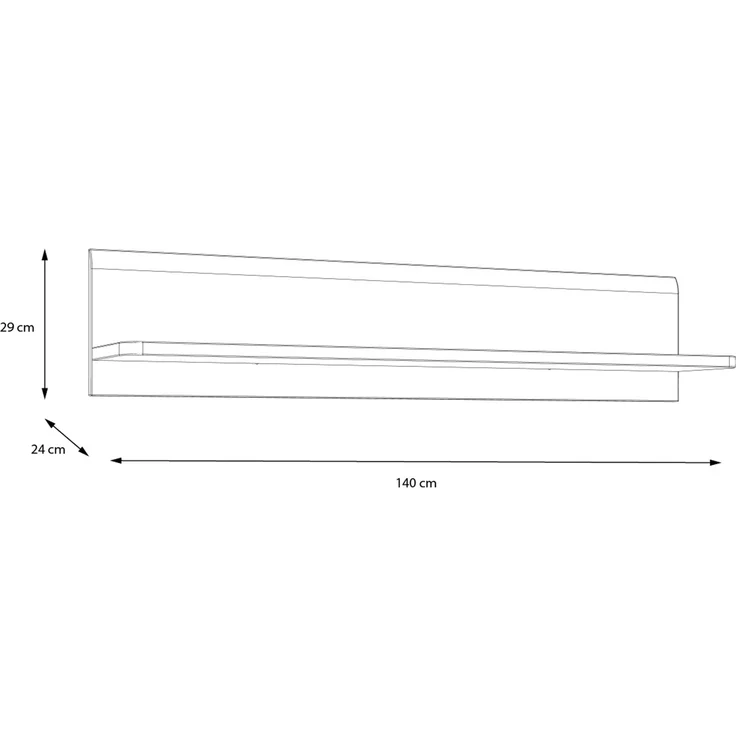 Wandboard >ATTENTION< in Riviera Eiche / Weiß Gloss - 140x29x24cm (BxHxT) – Bild 4