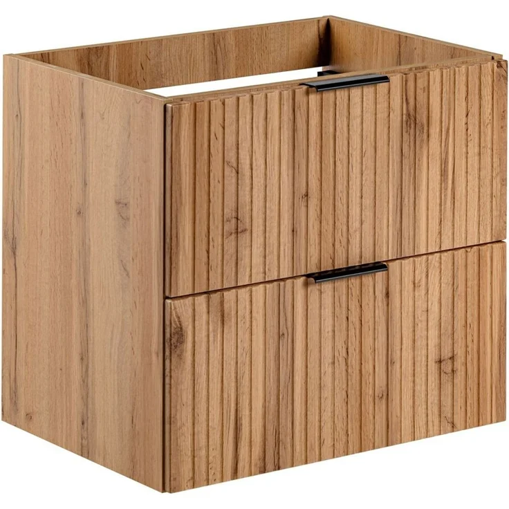 Waschtischunterschrank 60cm ADELAIDE-56 in Wotaneiche mit gerilllter Front, B/H/T ca. 60/57/46 cm – Bild 3