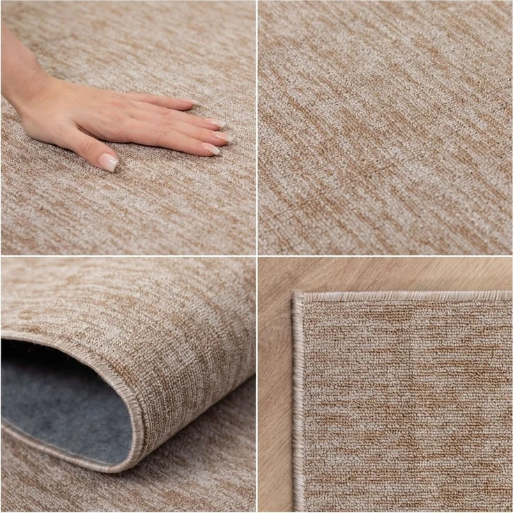 SIMPEX24 Teppich Unicolor - Einfarbig, Läufer, Höhe: 7 mm, Kurzflor Schlingen Teppich Wohnzimmer Einfarbig Modern Teppiche – Bild 2