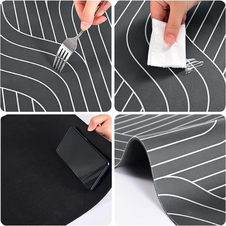 ABC Badematte aus Stein, schnelltrocknende Badematte, rutschfeste Badezimmermatte, Badebodenmatte, Teppich, 40x60cm, grau – Bild 4