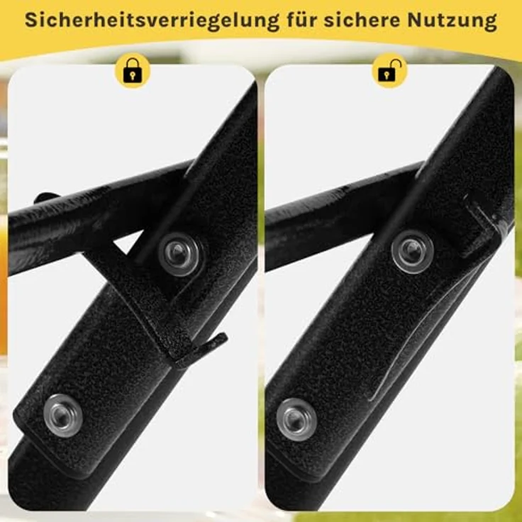 eSituro Klapptisch, Gartentisch Balkontisch wetterfest, Outdoor Beistelltisch klappbar, Kleiner Tisch für Balkon Terrasse Garten, 62x62 cm, 50 kg belastbar, Schwarz – Bild 5
