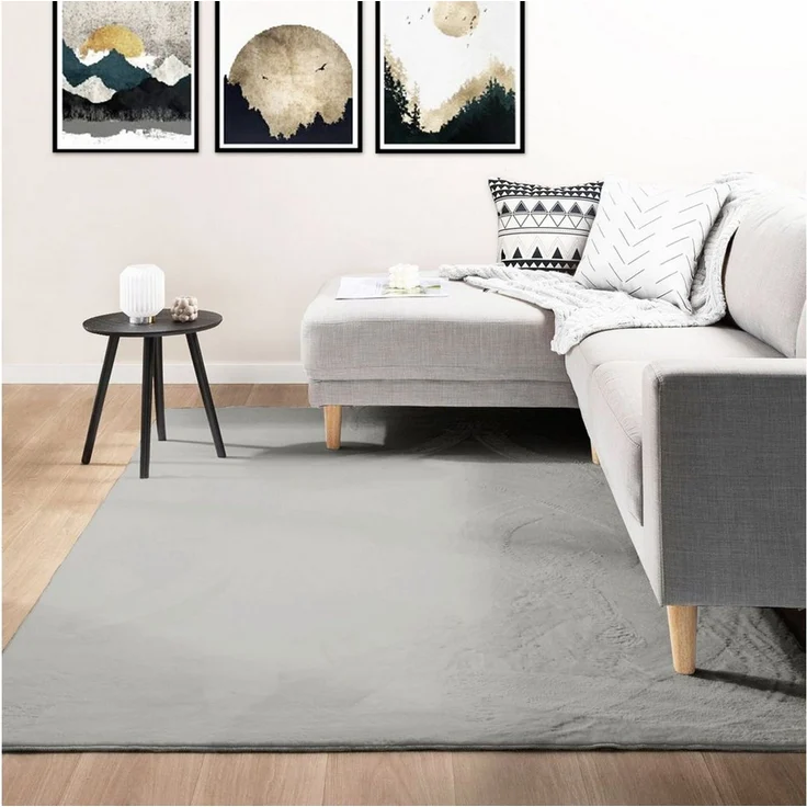 Vimoda Teppich Bobby, Anti Rutsch Waschbar, kuschelig, Rechteckig, Höhe: 10 mm, Fellteppich Uni, Wohnzimmer, Schlafzimmer, Küche – Bild 1