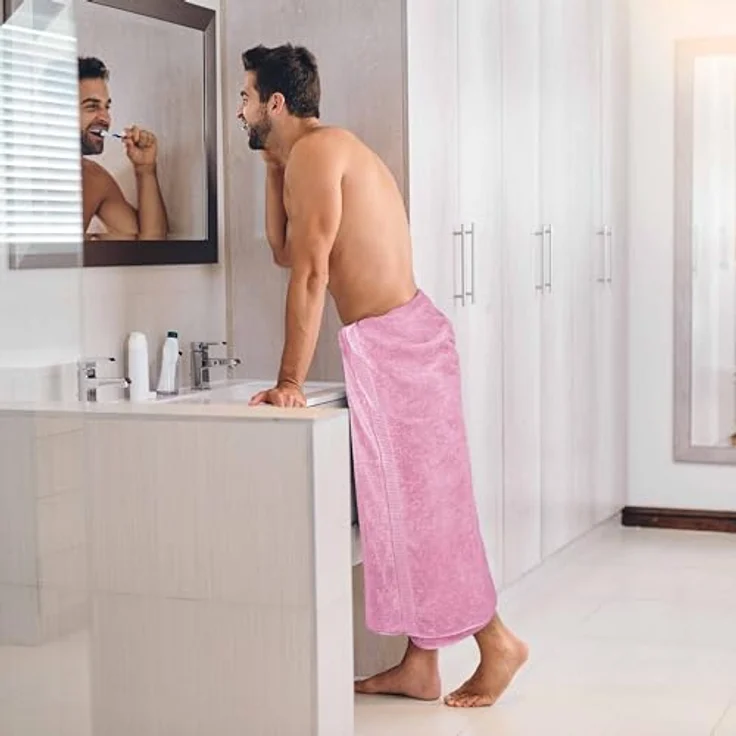 Utopia Towels 2er Badetücher Duschtücher Groß Baumwolle 90 x 180 cm Rosa | mit Aufhänger, Saunatücher, Badehandtücher Groß – Bild 3