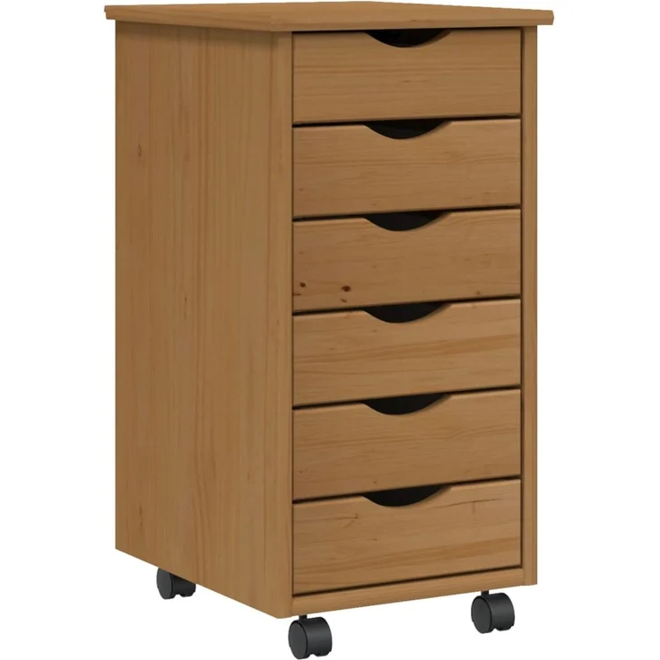 vidaXL Rollschrank mit Schubladen MOSS Honigbraun Massivholz Kiefer 355888 – Bild 2