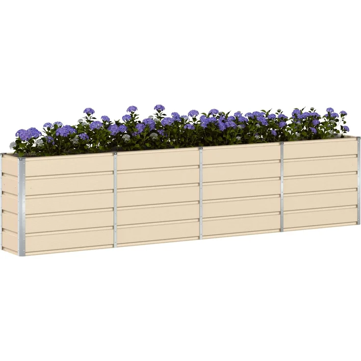 vidaXL Pflanzkübel Elfenbein 160 x 40 x 75 cm Stahl 42018087 – Bild 2