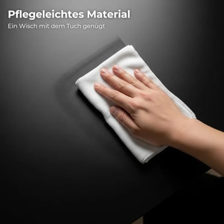 AUPROTEC Tischplatte 28mm schwarz 200x60 cm I Spanplatte mit 1mm ABS Kante & PU-Verleimung I melaminharzbeschichtet I elegant & wasserabweisend – Bild 5