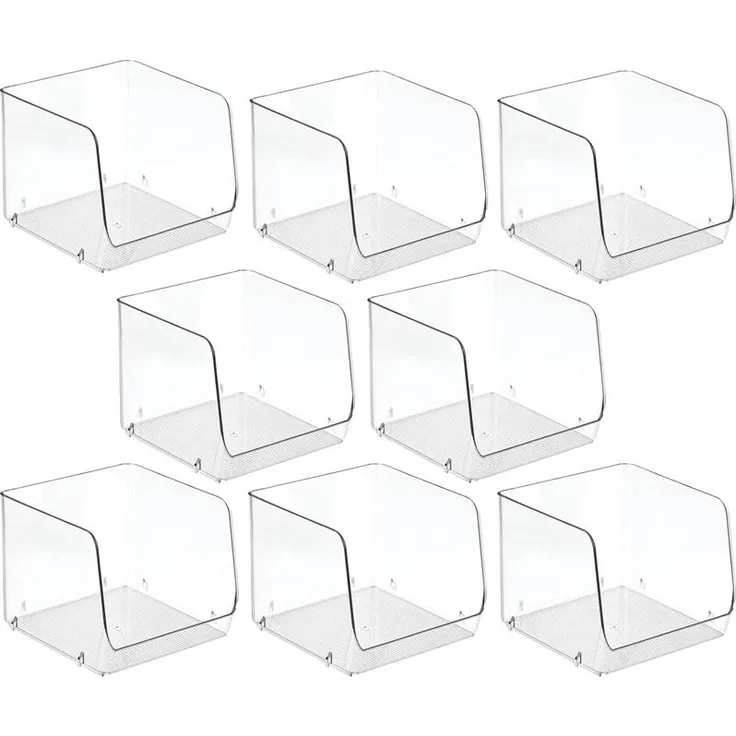 Aufbewahrungsbox Küchenbox 8er Set Organizer stapelbar mDesign transparent
