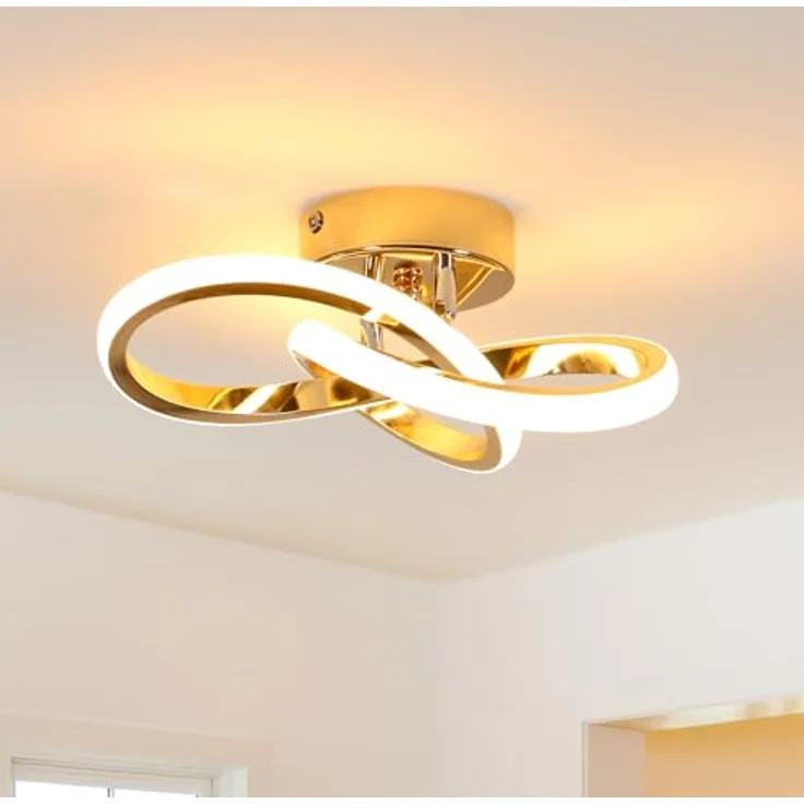 Comely Deckenlampe LED, 22W 2500LM, Moderne LED Deckenleuchte, Gold Aluminium Deckenleuchte für Schlafzimmer Wohnzimmer Küche Flur, Warmweiß 3000K – Bild 1